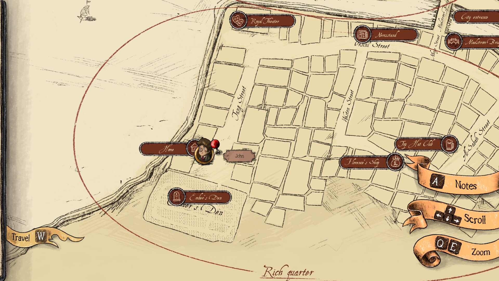 A Place for the Unwilling - La mappa è fondamentale per orientarsi nella città