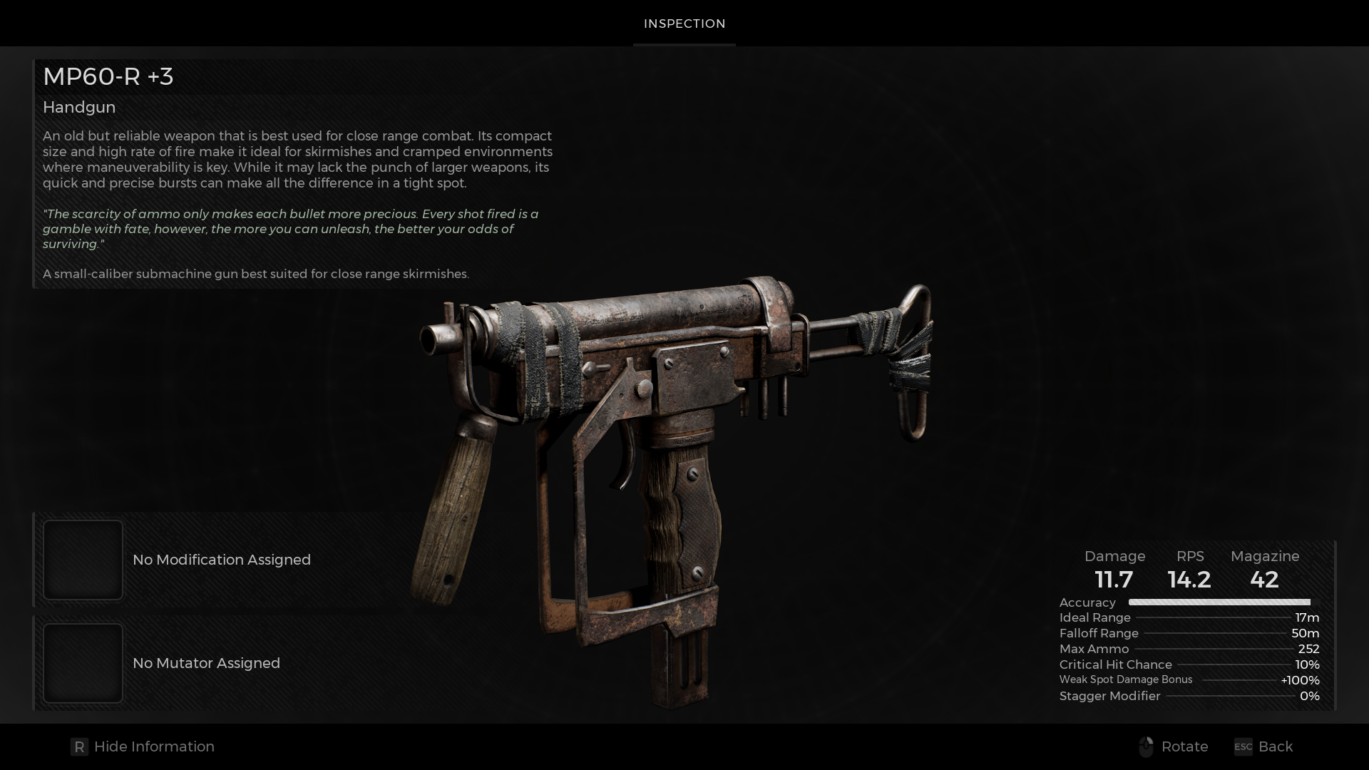 MP60-R SMG in Remnant 2