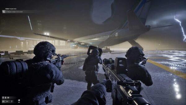 Screenshot di gioco di Black One Blood Brothers dopo l'aggiornamento Unreal Engine 5.7, con logo Gamevestor.