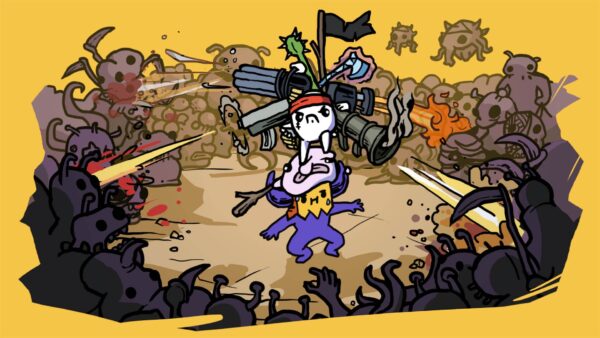 Il nuovo personaggio Beast Master circondato da pet nel gioco Brotato