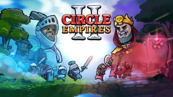 Screenshot di gameplay di Circle Empires 2 con unità e cerchi interconnessi