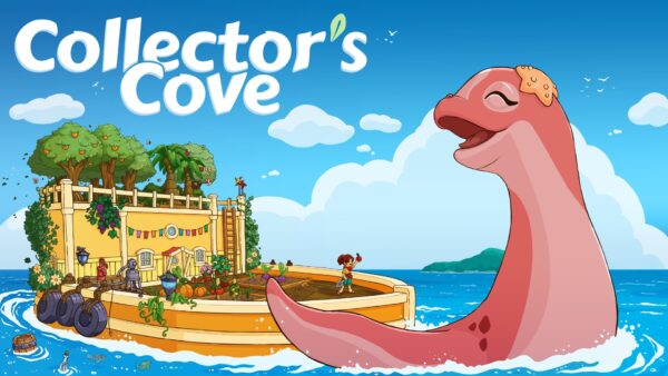 Un dinosauro accompagna una nave con una fattoria sul ponte in Collector's Cove