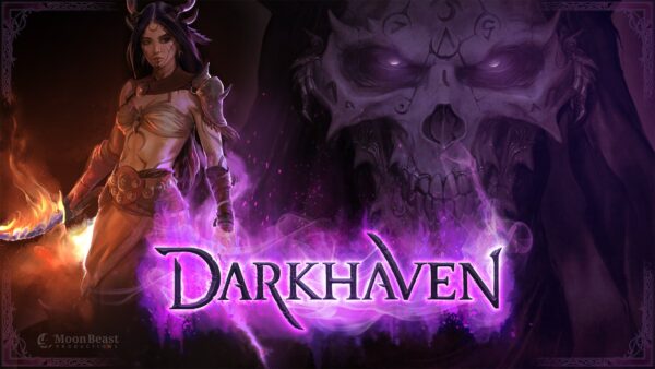 Immagine di gameplay isometrico di Darkhaven con elementi fantasy e oscuri
