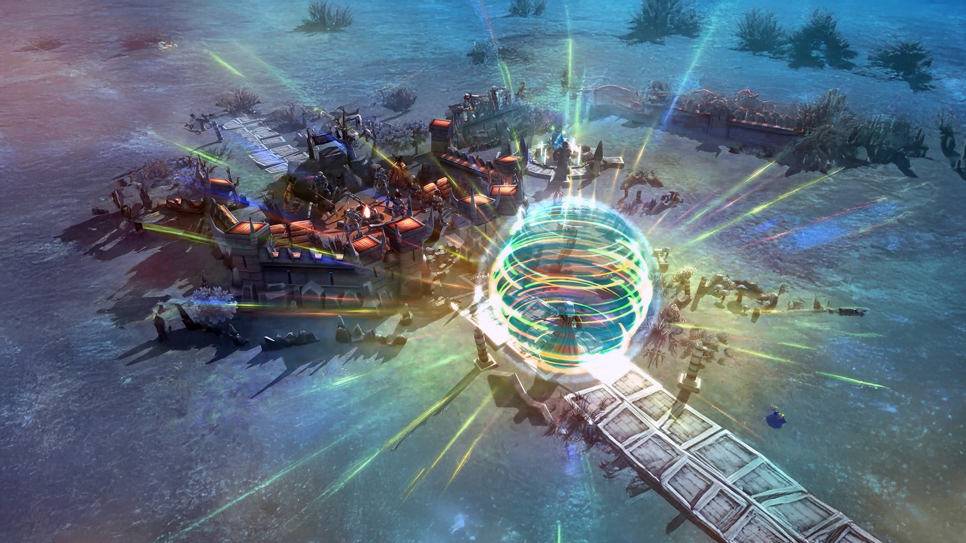 Un sovrano e il suo esercito in una mappa fantasy di Elemental: Reforged