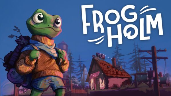 Il protagonista Filip davanti al suo pub nel gioco Frog Holm