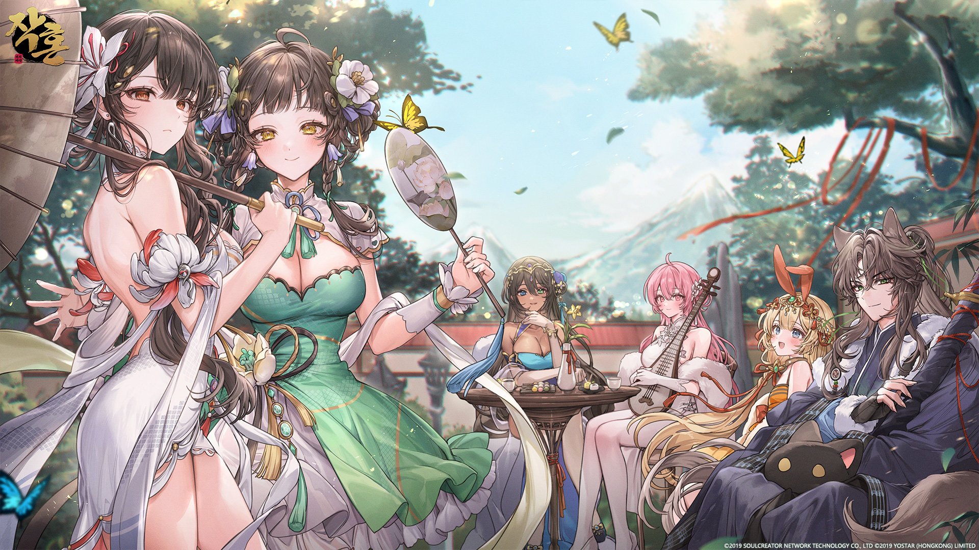 Artwork promozionale di Mahjong Soul per l'evento del Capodanno Cinese 2026, con i nuovi personaggi Mia Shinohara e Jin Wu.