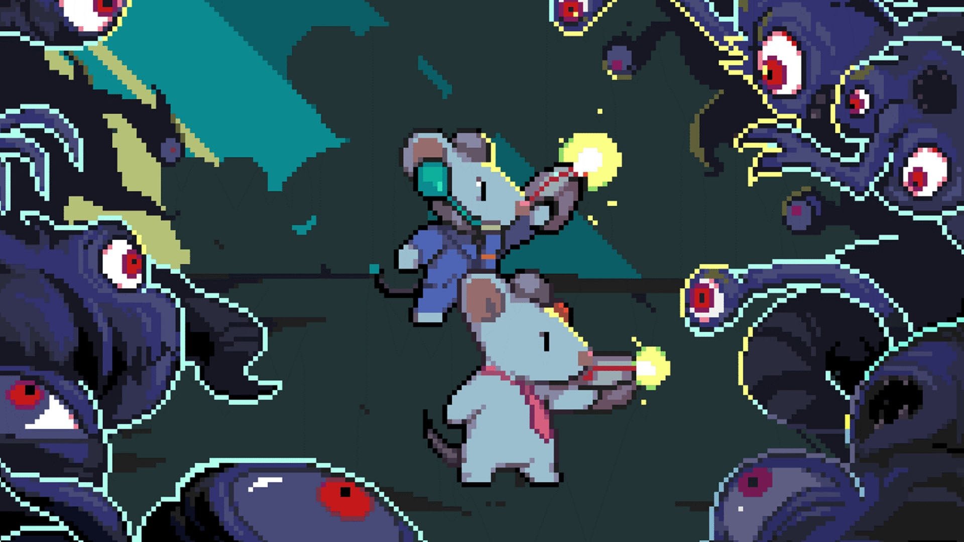 Screenshot della demo di Mousebusters che mostra il protagonista topo in una stanza