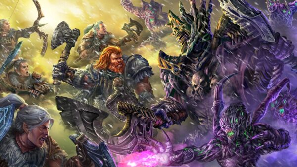 Immagine promozionale del gioco Order of Kings che annuncia la fase beta, con elementi di battaglia e strategia.