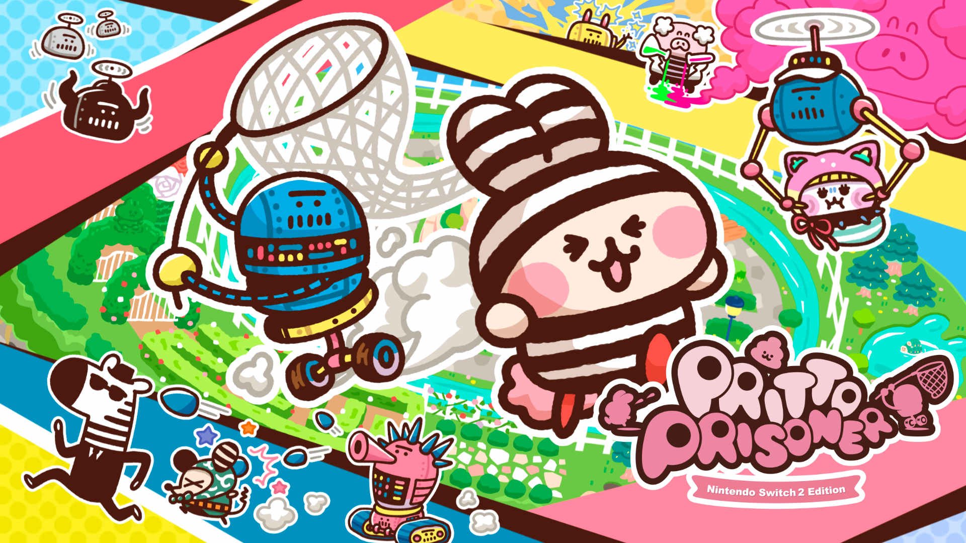 Screenshot di Pritto Prisoner con animali e robot in una prigione futuristica