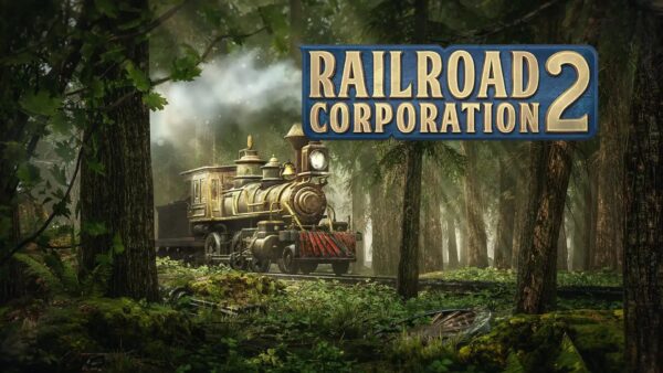 Immagine promozionale di Railroad Corporation 2, un treno a vapore in un paesaggio industriale.