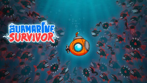 Un sottomarino arancione affronta creature marine in Submarine Survivor