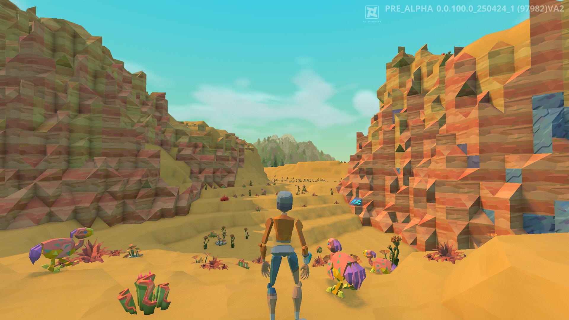 Immagine di Reforj, un gioco sandbox open-world con elementi voxel, che mostra un ambiente esplorabile e il logo Xbox Insider.