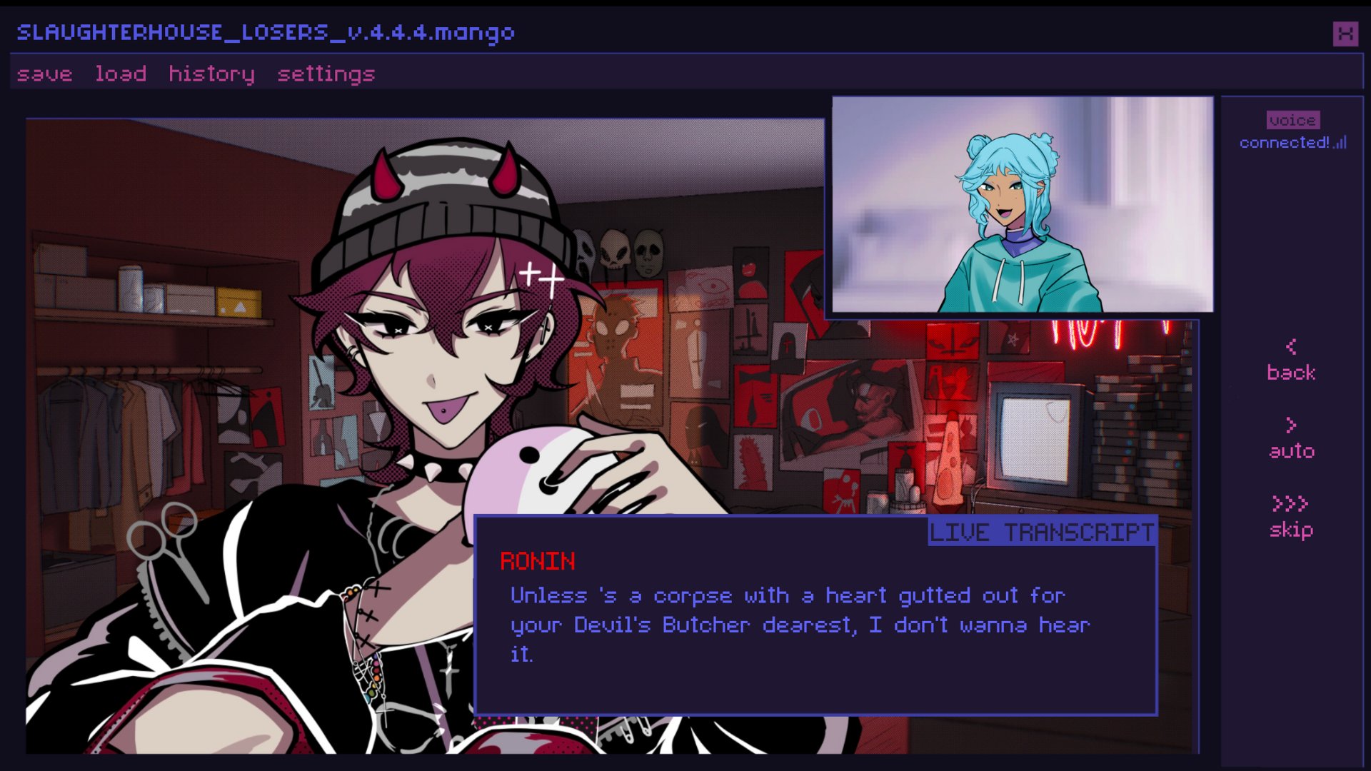 Interfaccia di chat del gioco horror Sato Killing Time Chat.exe