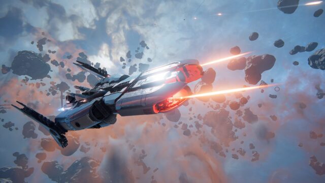 Navicella spaziale in un combattimento durante la Star Wrath beta