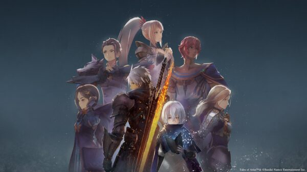 Artwork promozionale di Tales of ARISE – Beyond the Dawn Edition su Nintendo Switch 2, con i protagonisti Alphen e Shionne in primo piano e creature fantastiche sullo sfondo.