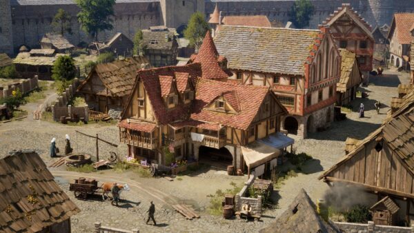 Un'aula di tribunale medievale nel videogioco The Guild – Europa 1410