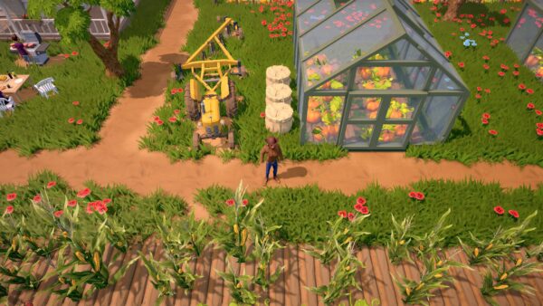 Un'immagine di gameplay che mostra la gestione della fattoria in The Ranchers