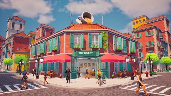 Screenshot di The Roast: Coffee Shop Simulator che mostra un bancone da barista e l'interfaccia di gestione