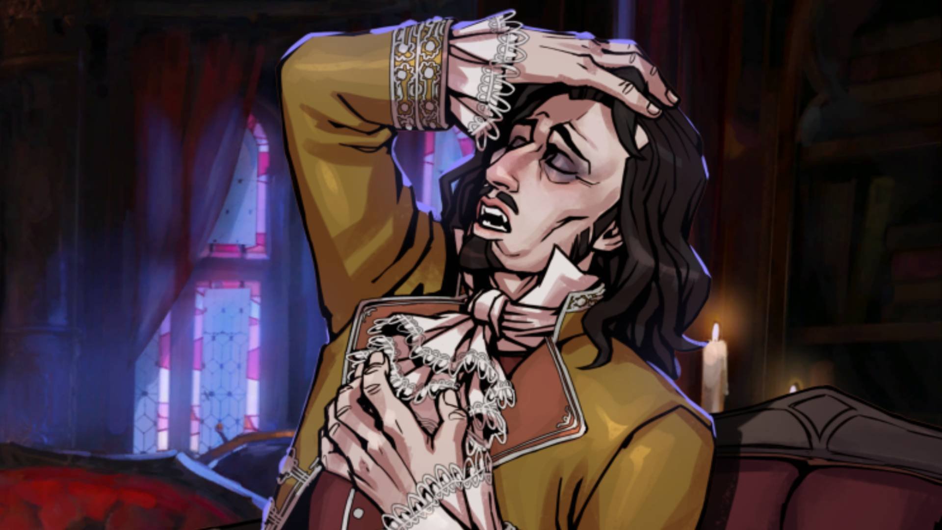 Un vampiro in una sessione di terapia psicologica in Vampire Therapist