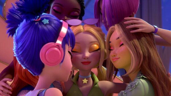 Le fate protagoniste di Winx Club: The Magic is Back in una scena di gioco