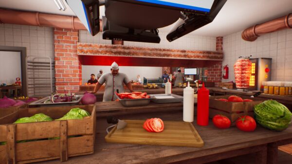 Giocatori in una cucina condivisa in Wrap House Simulator