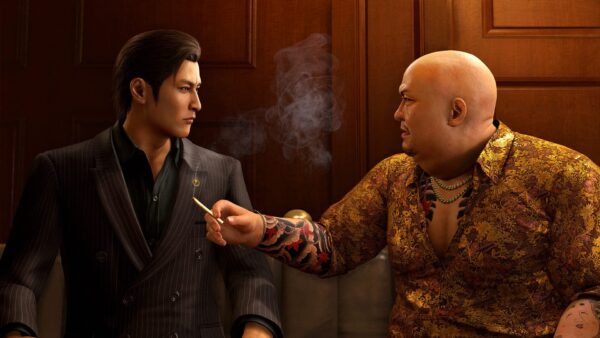 Immagine promozionale di Yakuza Kiwami 3 & Dark Ties con Kazuma Kiryu e Yoshitaka Mine