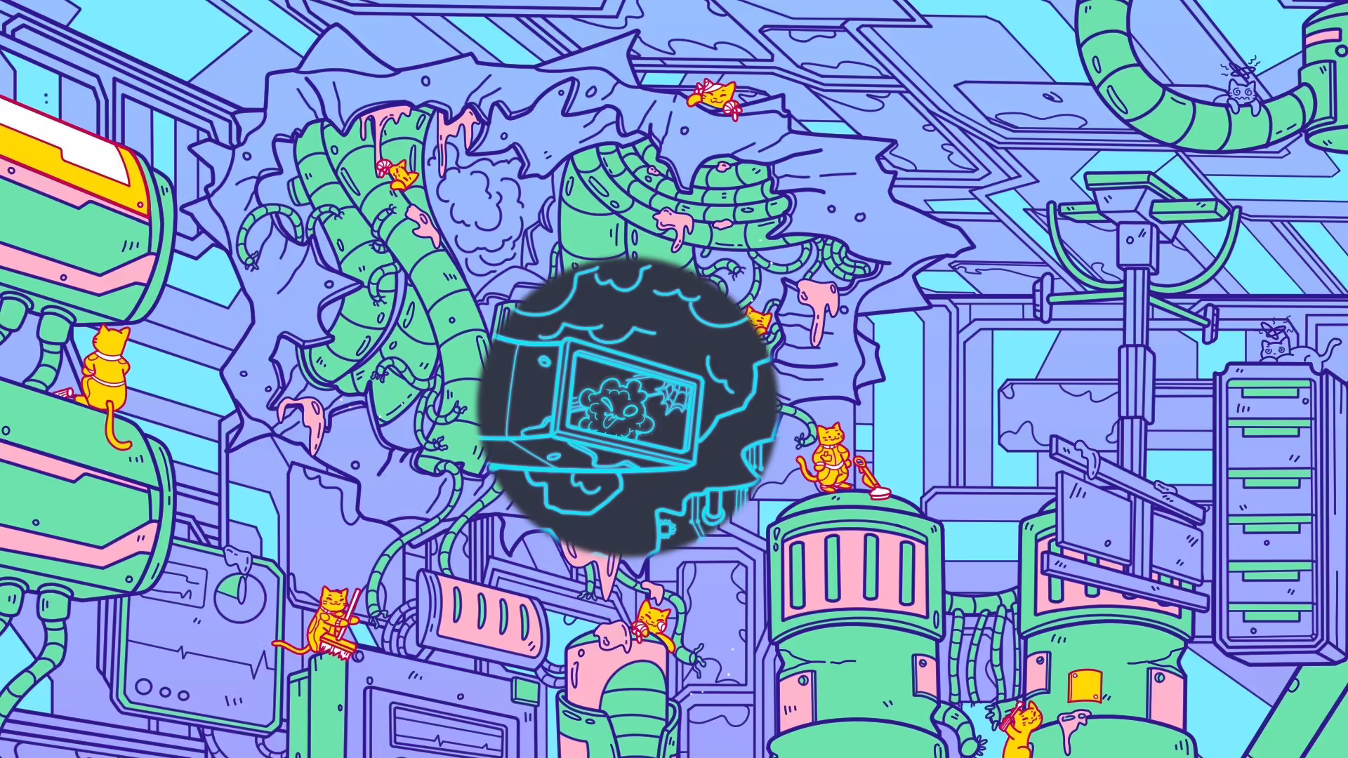 Immagine promozionale di A Planet Full of Cats con gatti spaziali e Judy