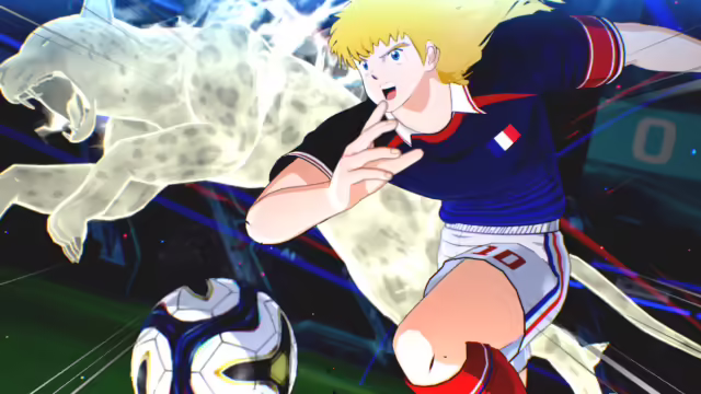 Un'azione di gioco spettacolare tratta da Captain Tsubasa 2: World Fighters