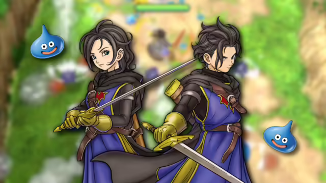 Artwork promozionale di Dragon Quest Smash/Grow con Slime e personaggi della serie
