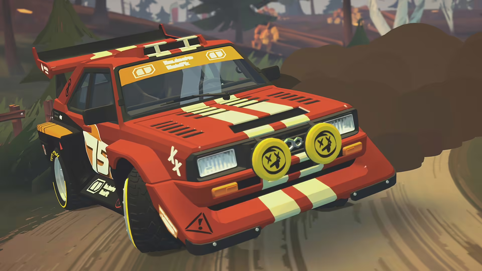 Immagine di #DRIVE Rally che mostra auto da rally in corsa su un tracciato stilizzato con il logo del gioco e la scritta "Console Release"
