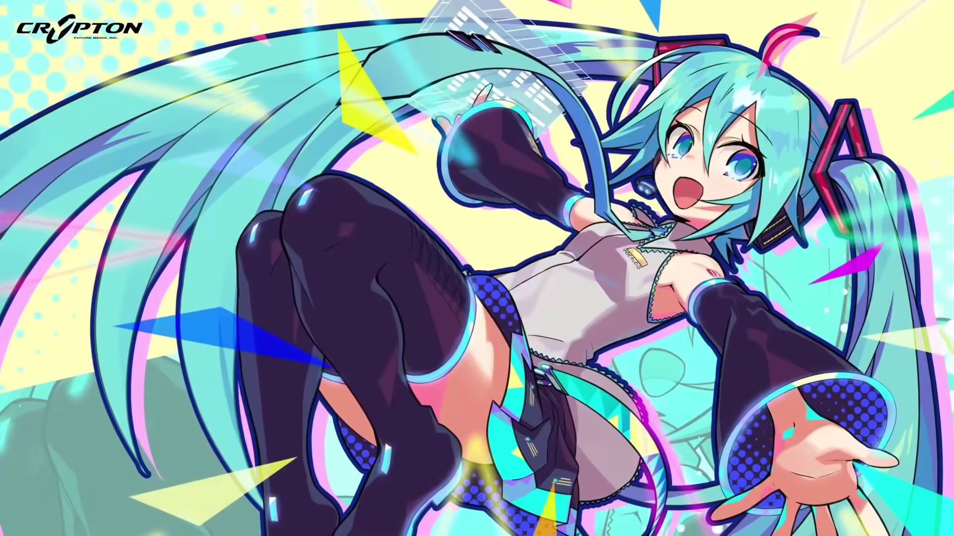 Illustrazione di Hatsune Miku Logic Paint S con i personaggi Piapro