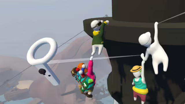 Un personaggio di Human Fall Flat che barcolla in un nuovo livello su Nintendo Switch 2