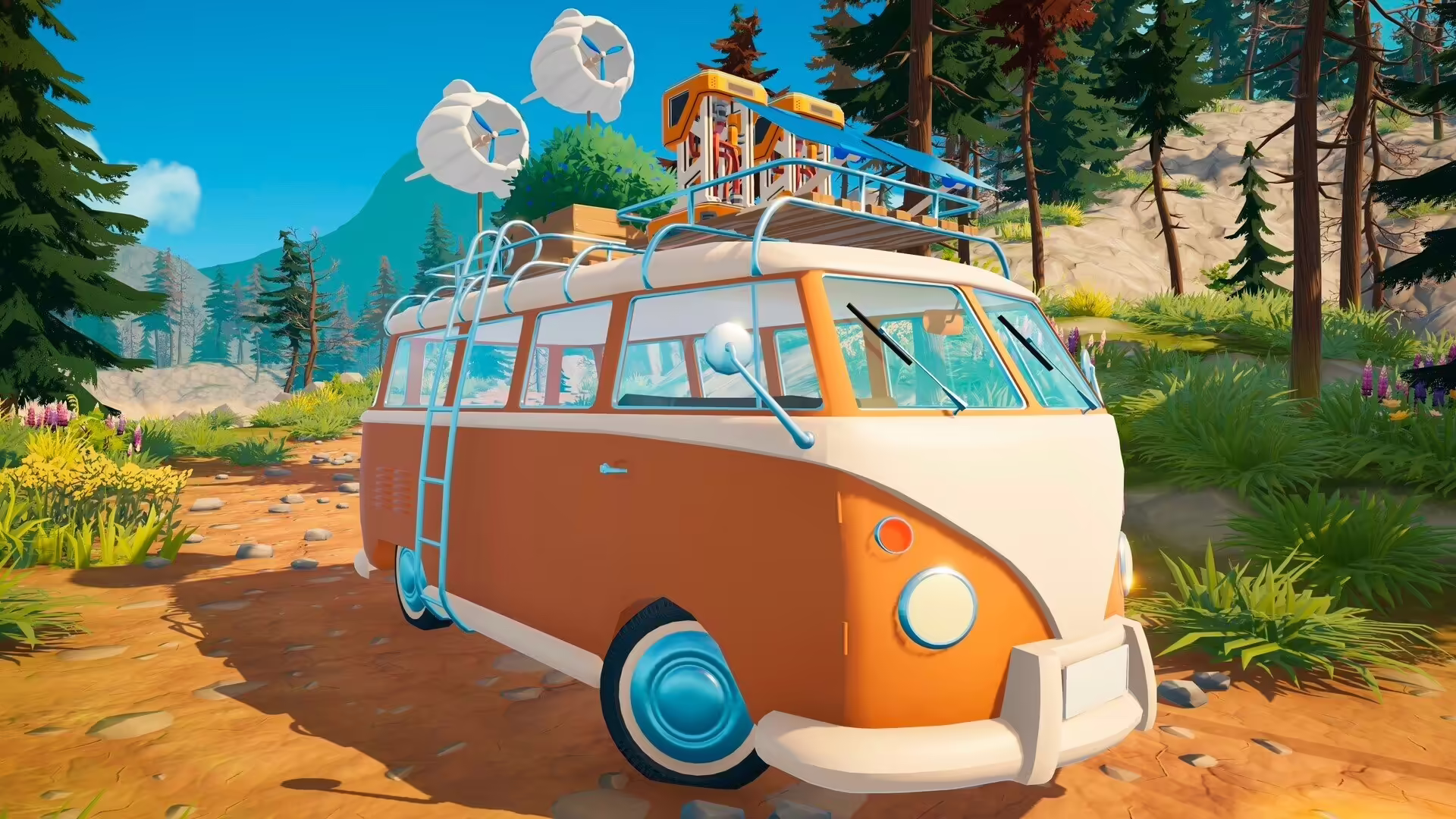Immagine promozionale di Outbound con camper-van e ambiente aperto.
