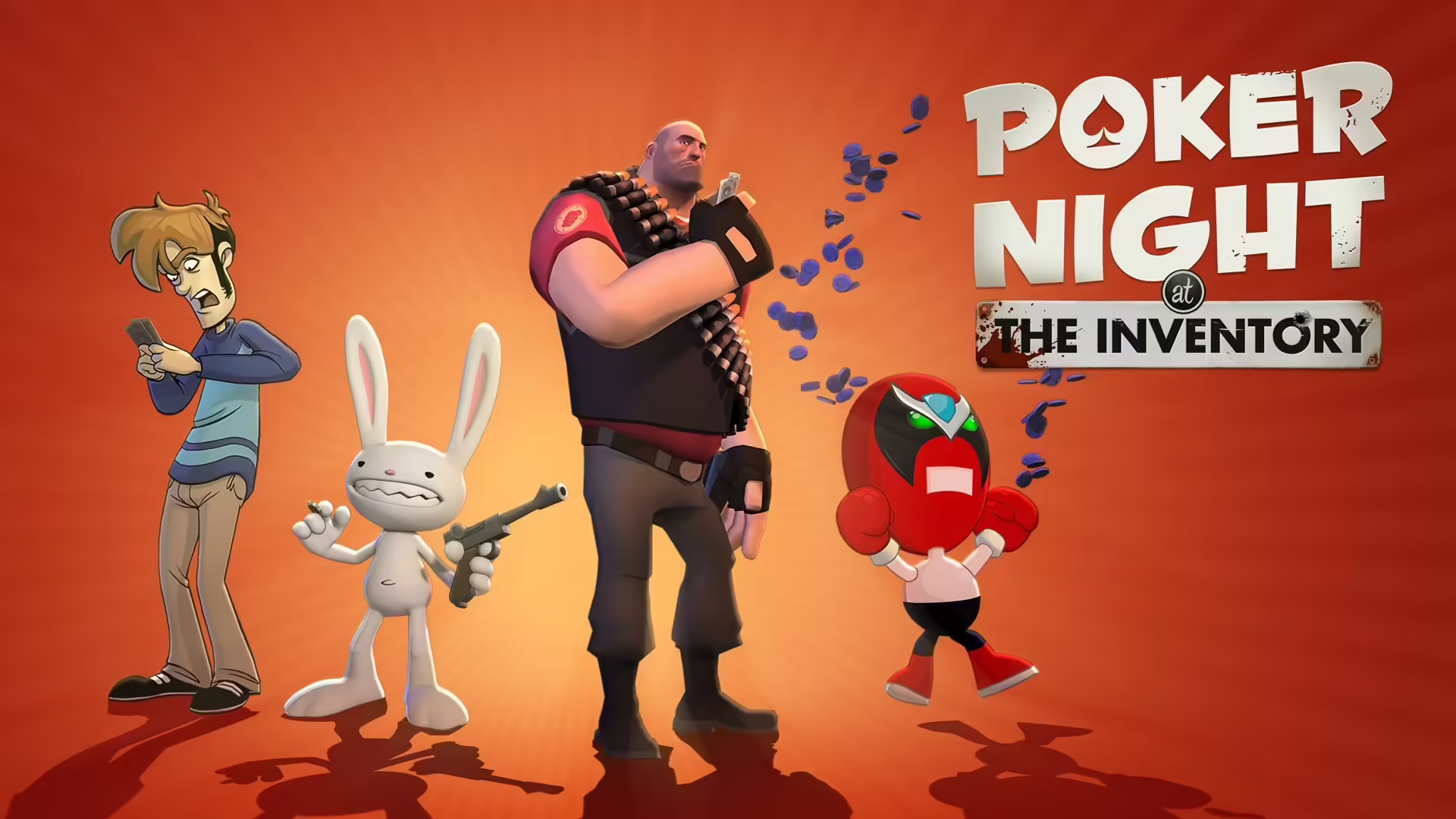Personaggi di Poker Night at the Inventory attorno a un tavolo da poker nella versione rimasterizzata