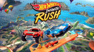 Gameplay di Hot Wheels: Infinite Rush con auto in derapata su pista arancione