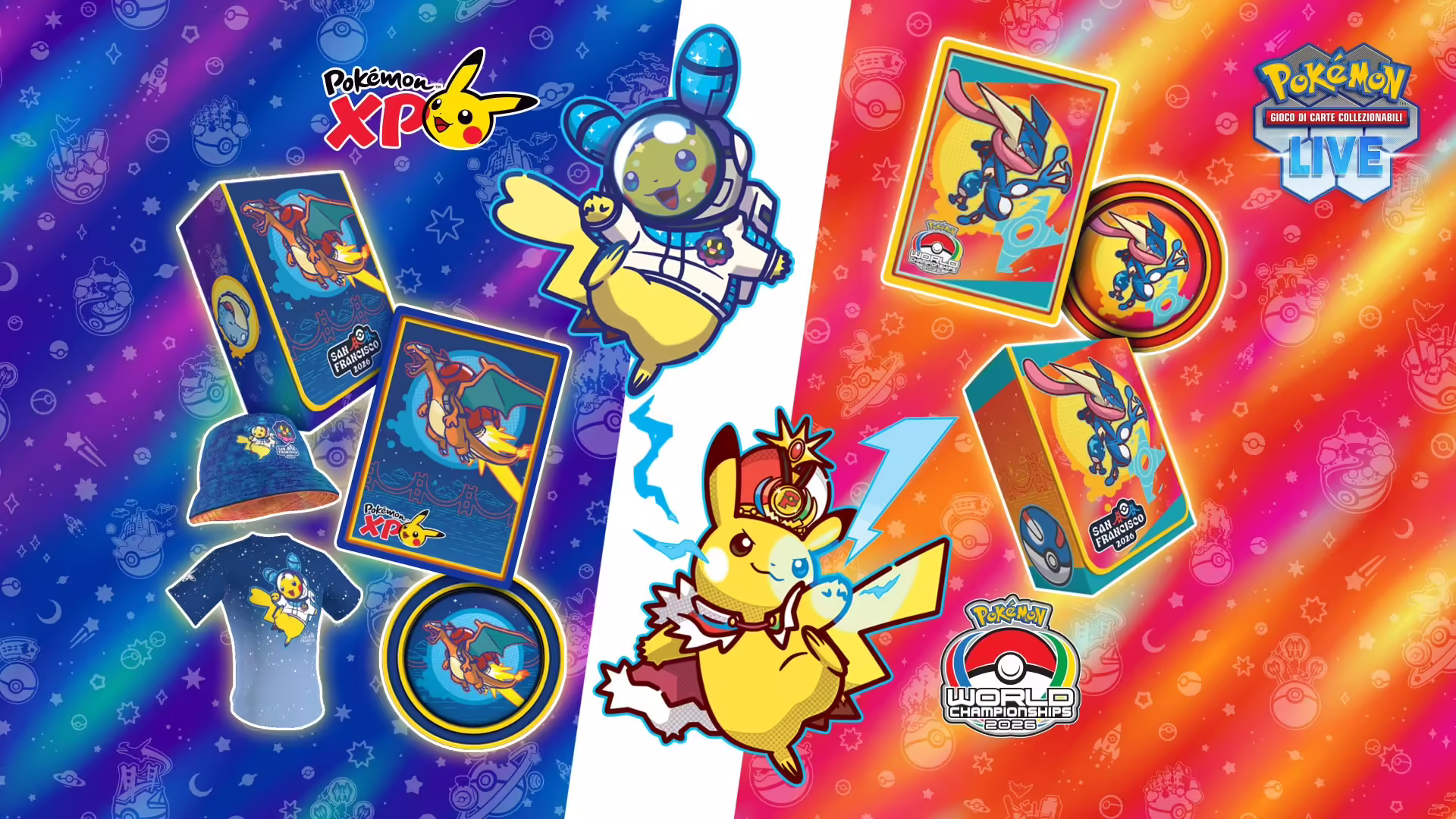 Logo Campionati Mondiali Pokémon 2026 e giocatori in competizione