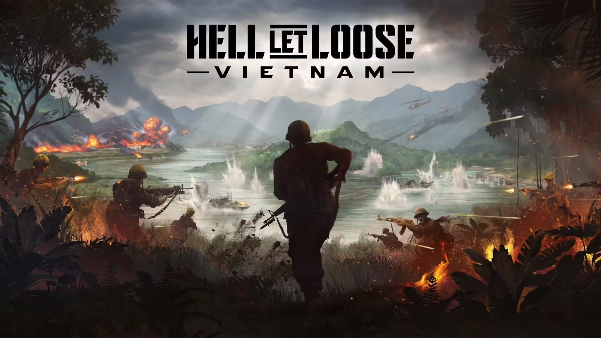 Soldati americani avanzano nella giungla nel videogioco Hell Let Loose: Vietnam