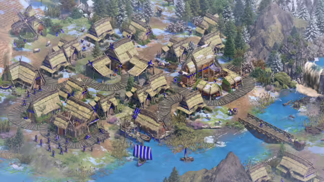 Un'illustrazione di guerrieri vichinghi pronti alla battaglia in Age of Empires II: Definitive Edition