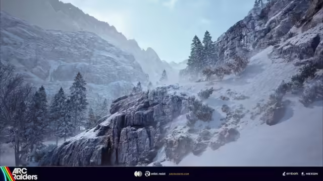 Un gruppo di Raider esplora la nuova mappa innevata Pendola Pass in ARC Raiders Frozen Trail 2.0