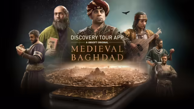 Un'immagine che mostra i paesaggi storici di AlUla ricostruiti nel motore di Assassin's Creed Mirage