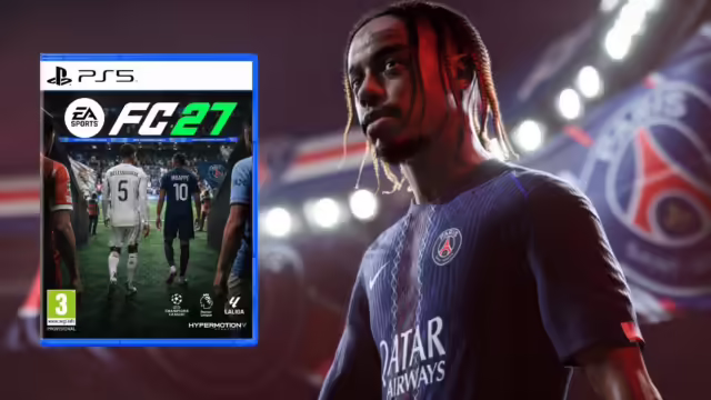 Un momento dell'evento di presentazione di EA Sports FC 27 a New York con leggende del calcio.