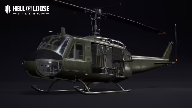 Un elicottero Huey sorvola la giungla in Hell Let Loose: Vietnam