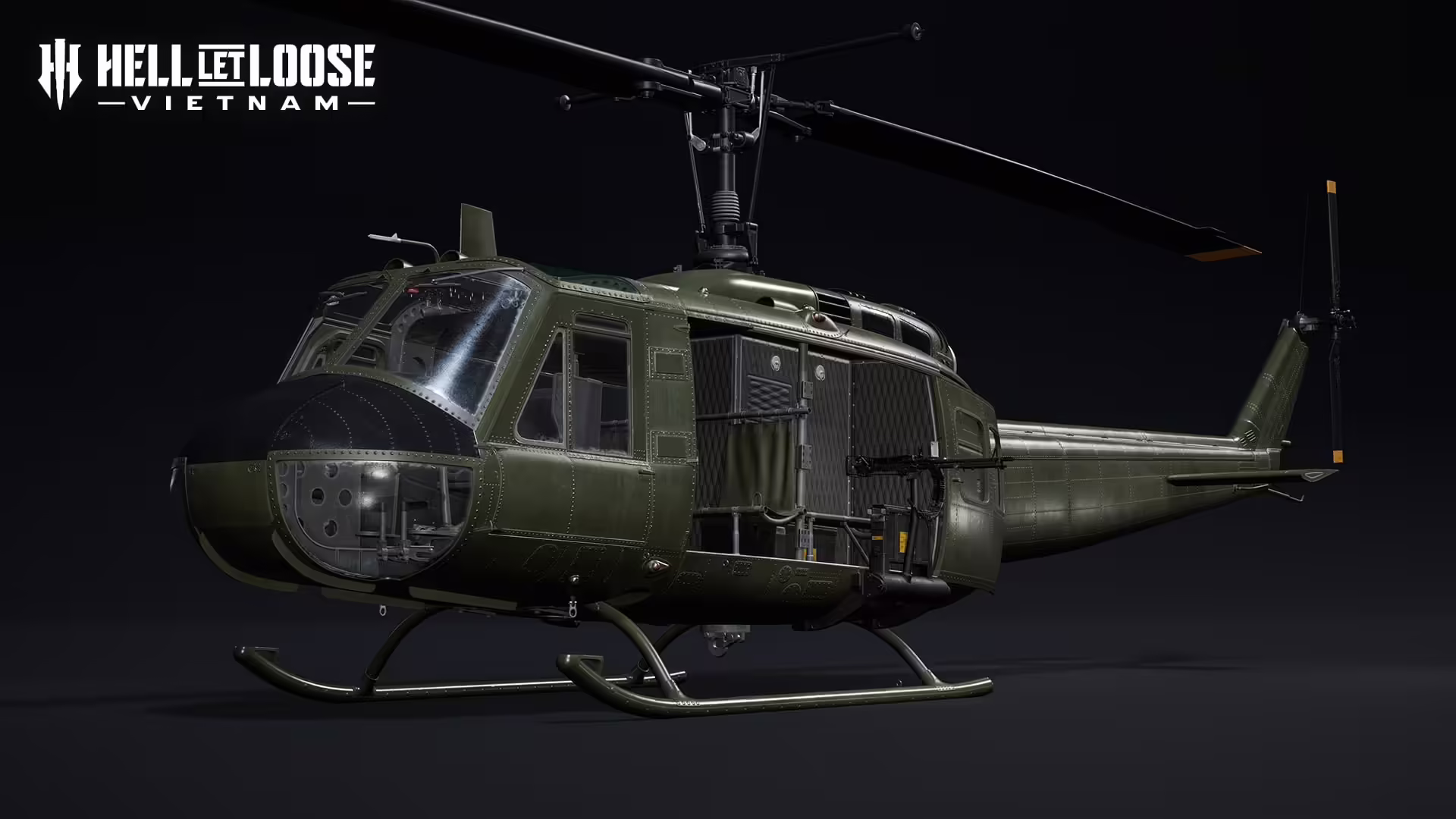 Un elicottero Huey sorvola la giungla in Hell Let Loose: Vietnam