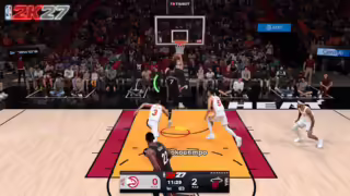Un giocatore che effettua un tiro in sospensione in NBA 2K27