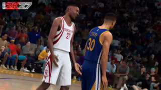 Un giocatore di NBA 2K27 che esulta sul campo da basket