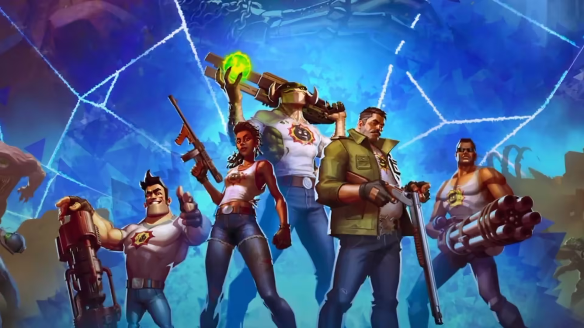 Gameplay di Serious Sam: Shatterverse con Sam che spara a orde di nemici