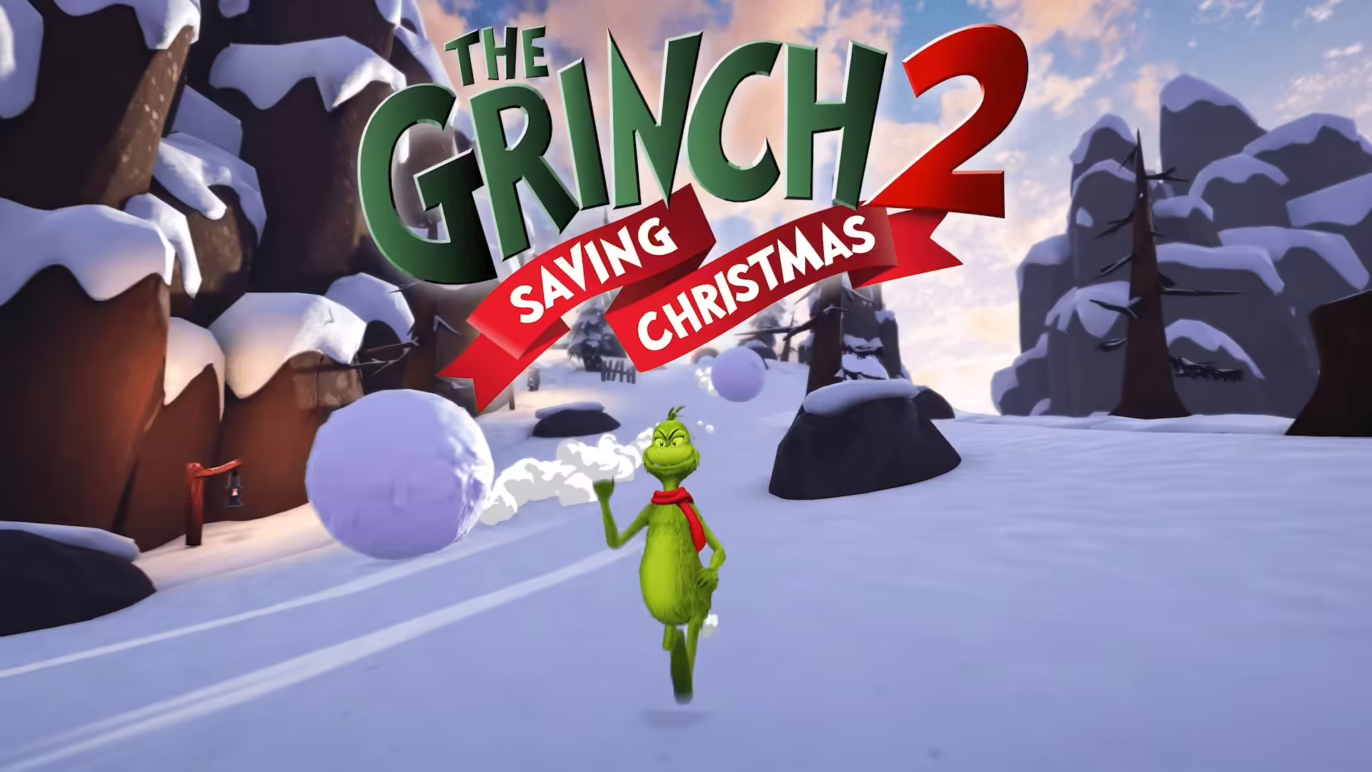Il Grinch e il cane Max esplorano un livello innevato in Grinch 2: Salvando il Natale