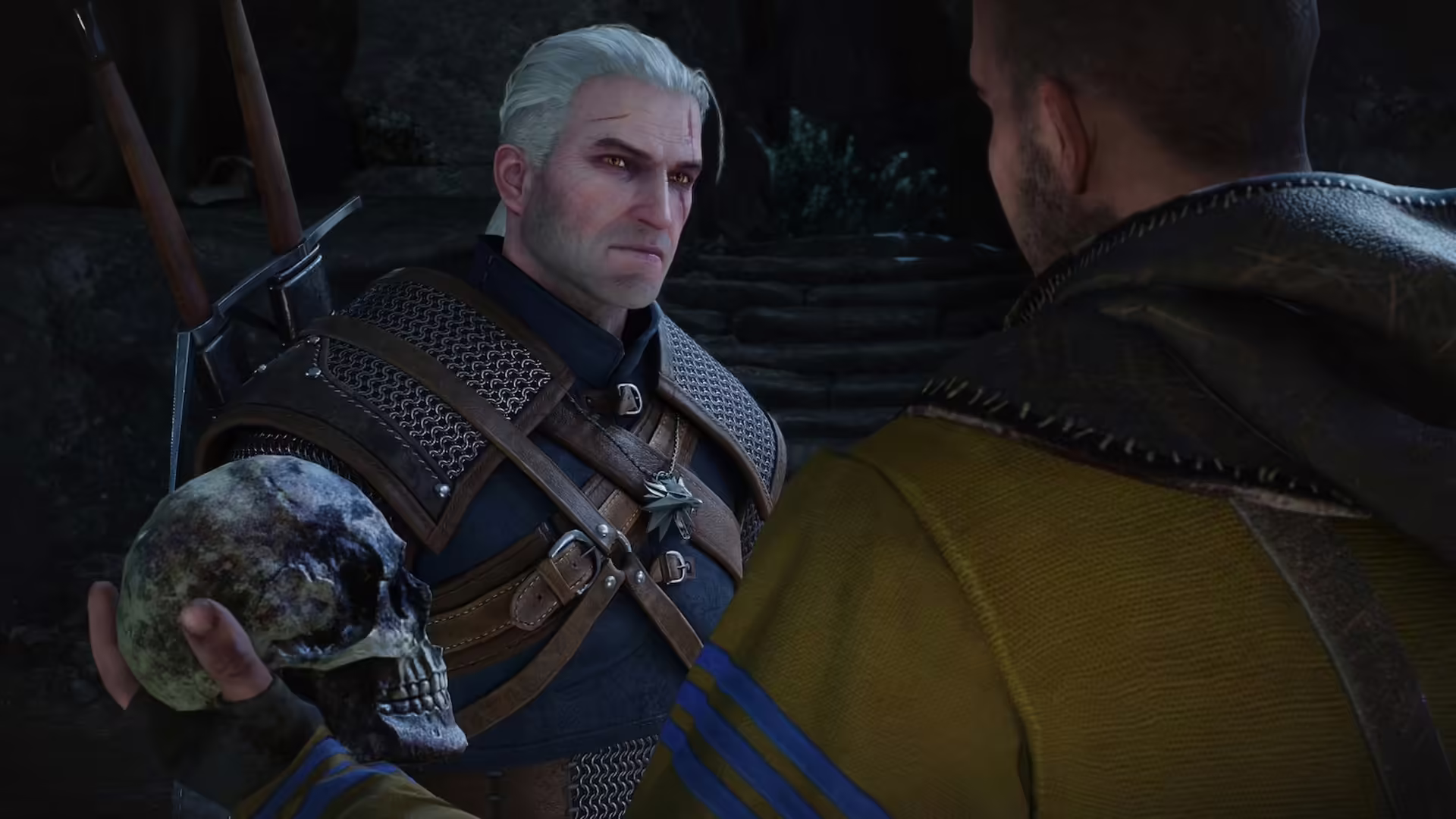 Geralt di Rivia a cavallo, copertina di The Witcher 3: Wild Hunt - Remastered
