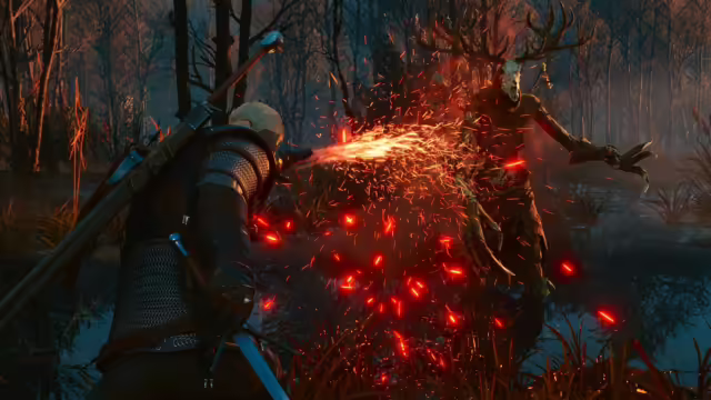 Copertina dell'EP The Witcher 3: Wild Hunt - Songs of the Past, con Geralt di Rivia