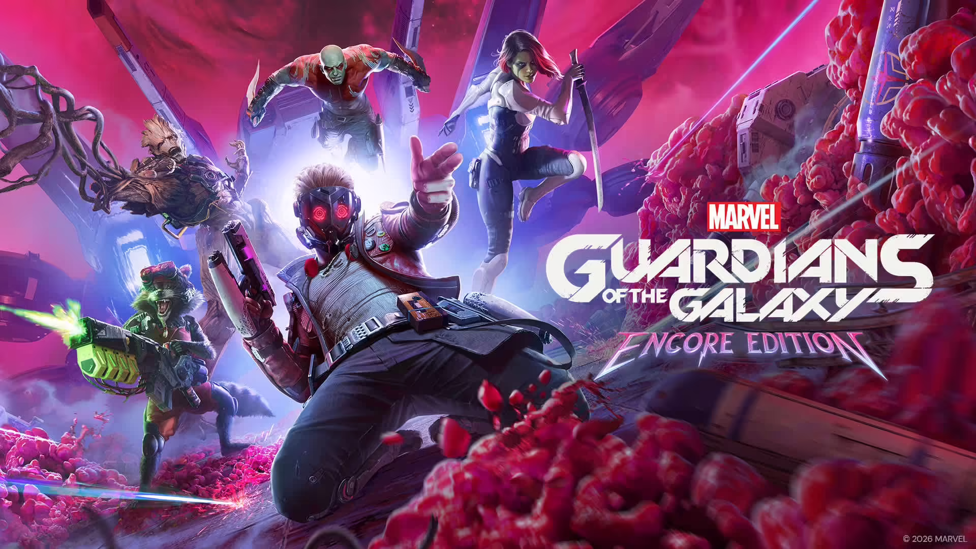 Star-Lord e i Guardiani della Galassia in un'immagine promozionale per la Encore Edition su Nintendo Switch 2